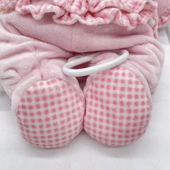 Carters Just One Year Musical Pull Pink Teddy Bear 10" Plush Lullaby Baby Crib - Picture 8 of 12